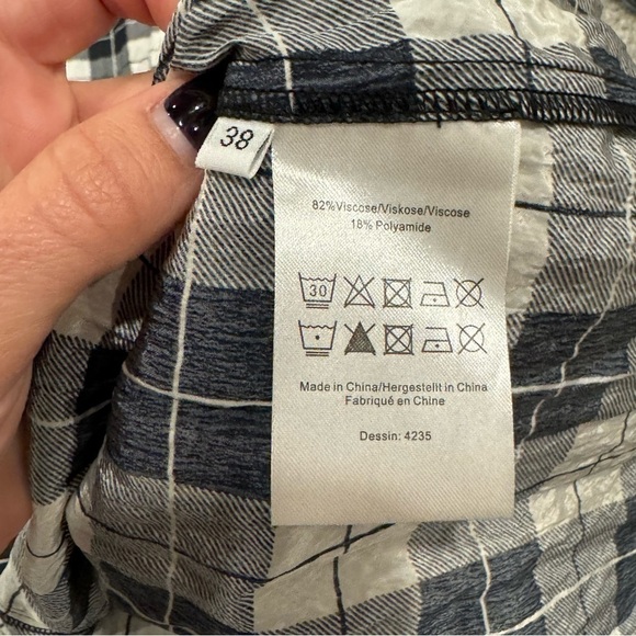 Baum Und Pferdgarten Anamay Midi Dress Black and White Plaid Size 38 (US 6) EUC - Picture 10 of 13